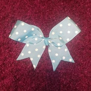 Blue polka dot bow
